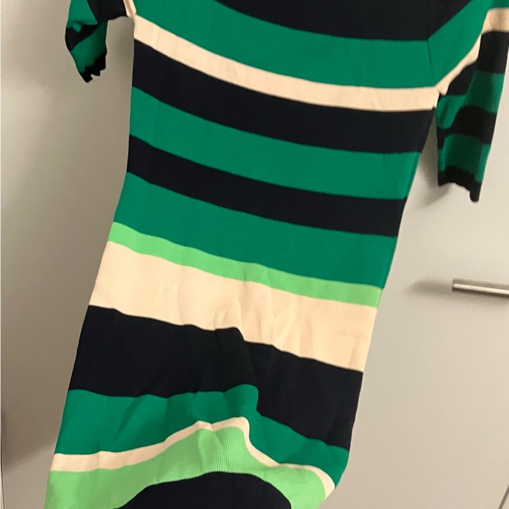 Fashion Nova Green and Black Long Sleeve Sheath Dress
